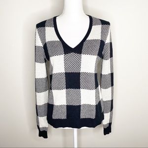 Joie buffalo plaid v neck pullover sweater